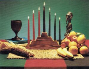 Kwanzaa kinara and symbols